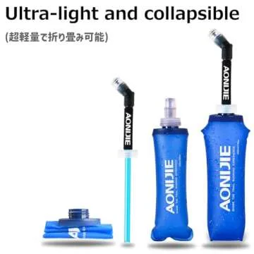 Azarxis Soft Flask Collapsible TPU Running Water Bottles Handheld BPA-Free 250ml 350ml 500ml 600ml for Hydration Vest Pack Trail Hiking Cycling Climbing (250ml / 8.45oz)