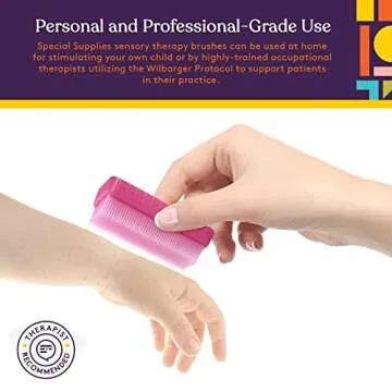 Special Supplies Sensory Brush Therapressure Therapy Brush for Occupational and Sensory Brushing, Stimulating, Calming Tools for Kids and Adults, Soft Flexible Bristles, Latex Free (Colored 6-Pack)