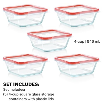 Pyrex Freshlock 5-Pack Glass Food Storage Containers Set