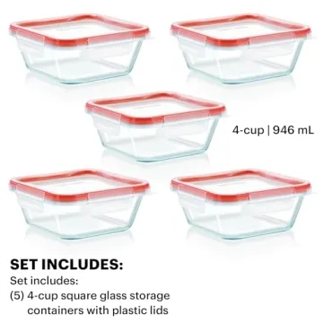 Pyrex Freshlock 5-Pack Glass Food Storage Containers Set