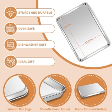 High-Quality Deedro Stainless Steel Baking Sheets Set of 2