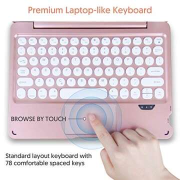 LAVO-TECH Bluetooth Keyboard Case with Touchpad for iPad