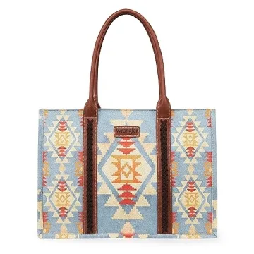 Stylish Wrangler Tote Bag for Women in Boho Aztec Design