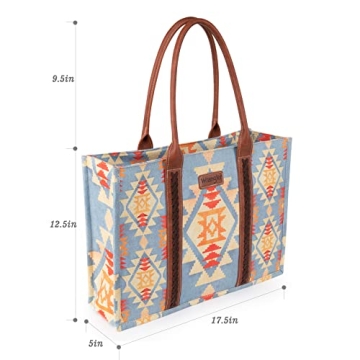 Stylish Wrangler Tote Bag for Women Boho Aztec Design
