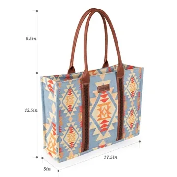 Stylish Wrangler Tote Bag for Women Boho Aztec Design