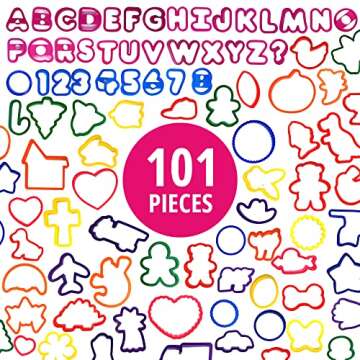 Wilton Cookie Cutters, Alphabet, Numbers, and Holiday 101-Piece Set Dough Cutters, Perfect Size Cook...