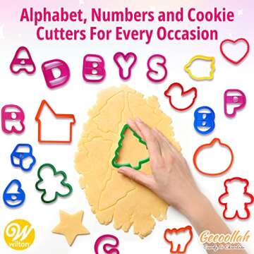 Wilton Cookie Cutters, Alphabet, Numbers, and Holiday 101-Piece Set Dough Cutters, Perfect Size Cookie Cutters for Baking