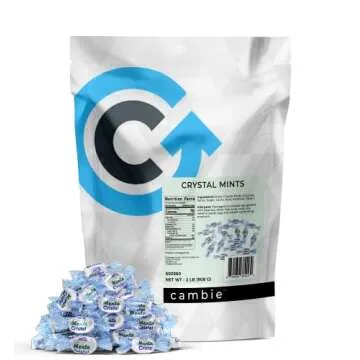 Cambie - Arcor Crystal Mints Hard Candy, Individually Wrapped Sweet, Cool & Refreshing Crystal Mint Candy, Perfect for Parties & Events, Packaged in a Resealable Pouch - 2 lbs