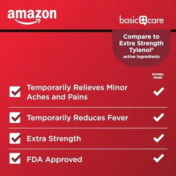 Affordable Amazon Basic Care Extra Strength Pain Relief Caplets