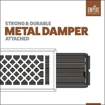 Empire Register Co, Vent Cover - 4x10 inch, Antique Style Design, Antique Copper Finish, Heavy Duty Floor Vent Covers, Metal Damper Attached Vent Covers for Home Floor only