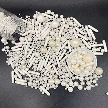Sprinkles White Pearl Sugar Candy Mix Size Baking Cake Decorations Cupcake Toppers Cookie Decorating...
