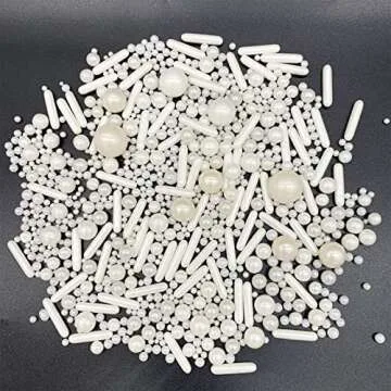 Sprinkles White Pearl Sugar Candy Mix Size Baking Cake Decorations Cupcake Toppers Cookie Decorating Ice Cream Celebrations Shaker Jar Wedding Shower Party (130g/4.58oz）