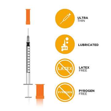 Care Touch Insulin Syringes - 30g 5/16" 100 Sterile Syringes - Silicone-Coated, Non-Toxic