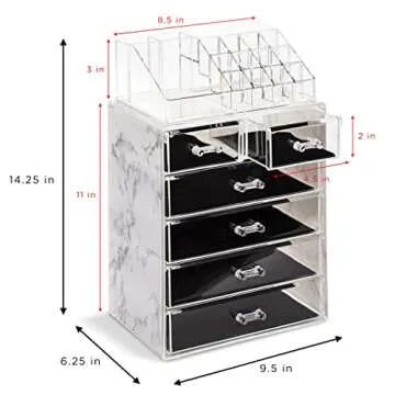 Sorbus Makeup Organizer - Chic Storage for Beauty Lovers