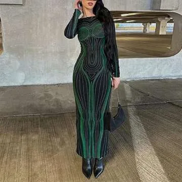 heyheyshine Elegant Bodycon Long Sleeve Dress with Chic Ruched Design