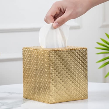 Elegant Gold Tissue Box Cover for Home or Office Decor