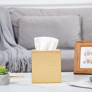 Elegant Gold Tissue Box Cover for Home or Office Decor