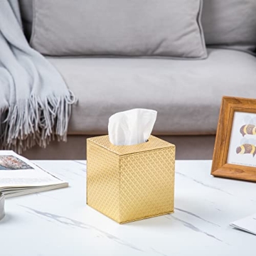 Elegant Gold Tissue Box Cover for Home or Office Decor