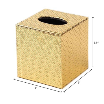 Elegant Gold Tissue Box Cover for Home or Office Decor