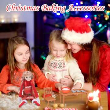 Syhood Christmas Elf Accessories Set Hot Air Balloon Scooter Baker Clothes Costume Outfits for Xmas Elf Doll Dress Party (Baker Style)