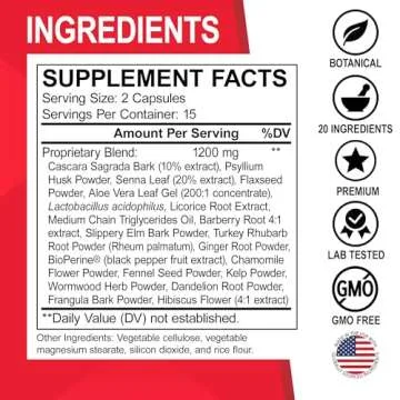 Colon Cleanser Detox for Weight Flush - 15 Day Colon Cleanse Pills Poop for Women Men - Fast Natural Laxative, Bowel Movement Supplements Intestinal Health Body Flush Stomach Bloating Gut Loss Support