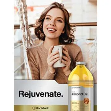 Horbäach Sweet Almond Oil 64 fl oz | for Hair and Skin | Cold Pressed & Hexane Free | Bulk Size Carrier Oil | Vegan, Non-GMO, Cruelty Free