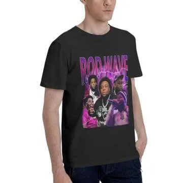 Mens Rods Music Waves Shirt Casual Graphic Tee for All