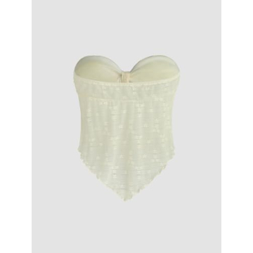 TERIVEEK Women Floral Strapless Crop Top for Women