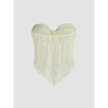 TERIVEEK Women Floral Strapless Crop Top for Women