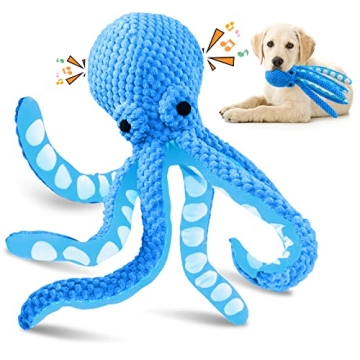 Jeefome Large Squeaky Dog Toys - Plush Octopus for All Dog Sizes