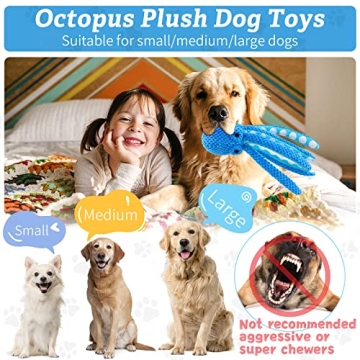 Jeefome Squeaky Dog Toy - Plush Octopus for All Dogs