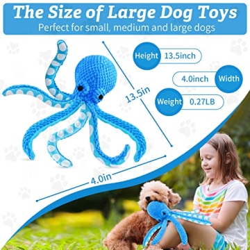 Jeefome Squeaky Dog Toy - Plush Octopus for All Dogs