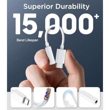 USB C to 3.5mm Audio Headphone Adapter, Type C to Headphone Jack Adapter, Aux Audio Dongle Cable Cord Compatible with iPhone 16 Pro Max/16E/15,Samsung Galaxy S25 Ultra/S24/S23,Pixel,iPad Pro, 2 Pack