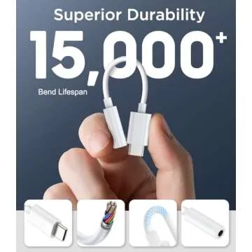 USB C to 3.5mm Audio Headphone Adapter, Type C to Headphone Jack Adapter, Aux Audio Dongle Cable Cord Compatible with iPhone 16 Pro Max/16E/15,Samsung Galaxy S25 Ultra/S24/S23,Pixel,iPad Pro, 2 Pack