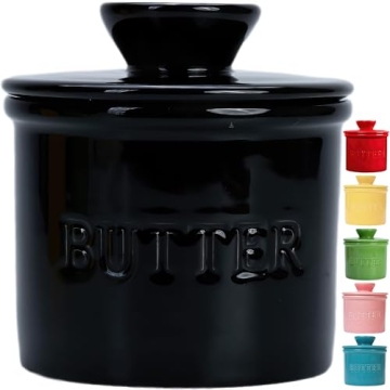 PriorityChef French Butter Crock with Lid, Get on Demand Spreadable Butter, Ceramic Butter Keeper to...