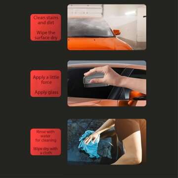 Gelmalls Glass Cleaner- Professional Grade Windshield Brushes with Clean Degreaser for Auto Windows - Removes Oil Film and Coating with Ease. Improves Clarity and Visibility