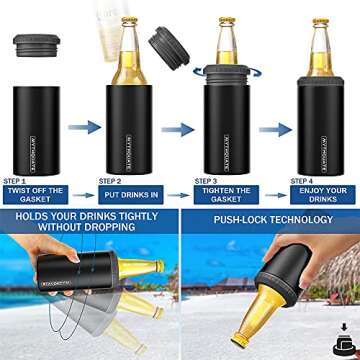 3 in 1 Slim Can Cooler - Keep Drinks Cold for Hours