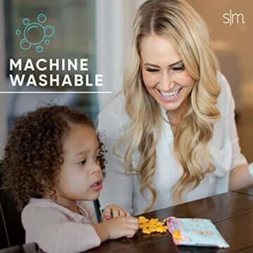 Simple Modern Disney Reusable Snack Bags for Kids | Food Safe, BPA Free, Phthalate Free, Polyester Zip Pouches | Washable & Refillable Sandwich Bag | Ellie Collection | 3 pack | Minnie Mouse Retro