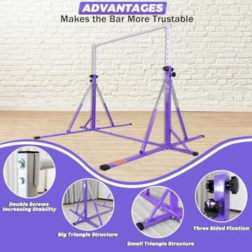 Foldable Gymnastics Bar for Ages 3-15 | FC FUNCHEER