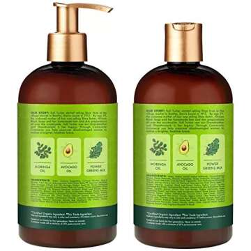 SheaMoisture Power Greens Curly Hair Shampoo and Conditioner Dry Hair Moringa Avocado to moisturize,...