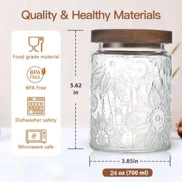 Vintage Airtight Glass Storage Jar with Bamboo Lid
