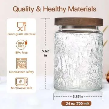 Vintage Airtight Glass Storage Jar with Bamboo Lid