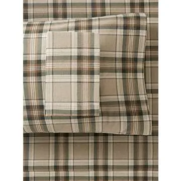 Eddie Bauer - Twin Sheet Set, Warm Breathable Cotton Flannel Bedding with Deep Pockets, Brushed for ...