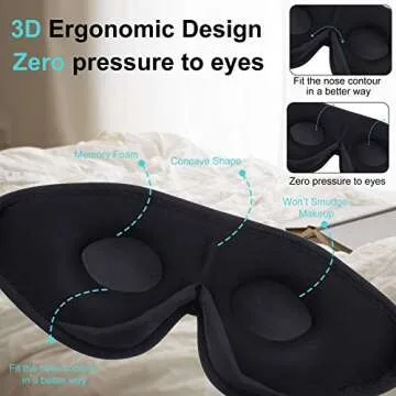 2 Pieces 3D Sleep Mask for Kids Memory Foam Contoured Eye Mask, Travel Sleep Eye Cover with Adjustable Strap, 3D Blindfolds(Gray and Green)