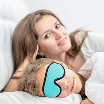 2 Pieces 3D Sleep Mask for Kids Memory Foam Contoured Eye Mask, Travel Sleep Eye Cover with Adjustable Strap, 3D Blindfolds(Gray and Green)