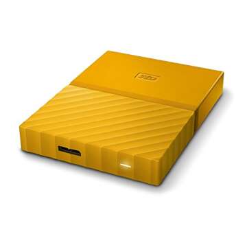WD 4TB Yellow My Passport Portable Hard Drive - Secure Backup