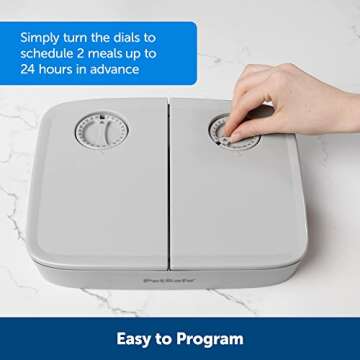 PetSafe Analog 2 Meal Programmable Pet Feeder, Automatic Dog and Cat Feeder - Dry or Semi-Moist Pet ...