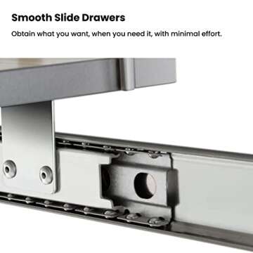 Home Zone Living Pull Out Kitchen Cabinet Organizer with Slide Out Drawer for Space Saving Storage, 11”W x 21”L, Satin Nickel Light Brown Wood Finish