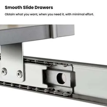 Home Zone Living Pull Out Kitchen Cabinet Organizer with Slide Out Drawer for Space Saving Storage, 11”W x 21”L, Satin Nickel Light Brown Wood Finish