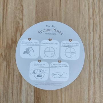 Moonkie Suction Plates for Baby | Food Grade Silicone Toddler Plates | 2 Pack